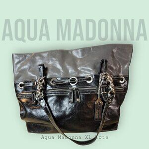 Aqua Madonna Extra Large Tote Bag: Chic, Spacious, and Stylish!